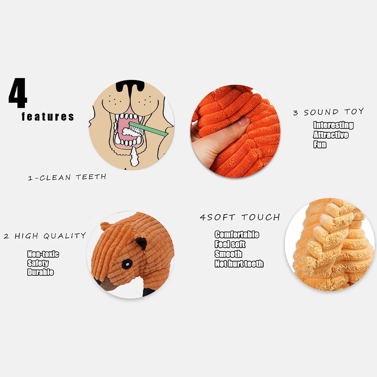 Dog Corduroy Toys  Animal Shape