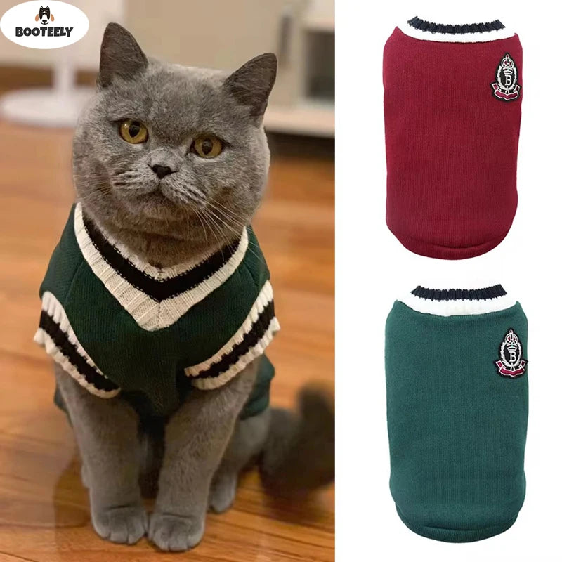Pet Cat Solid Costume Sweater For Small Dogs Kitten