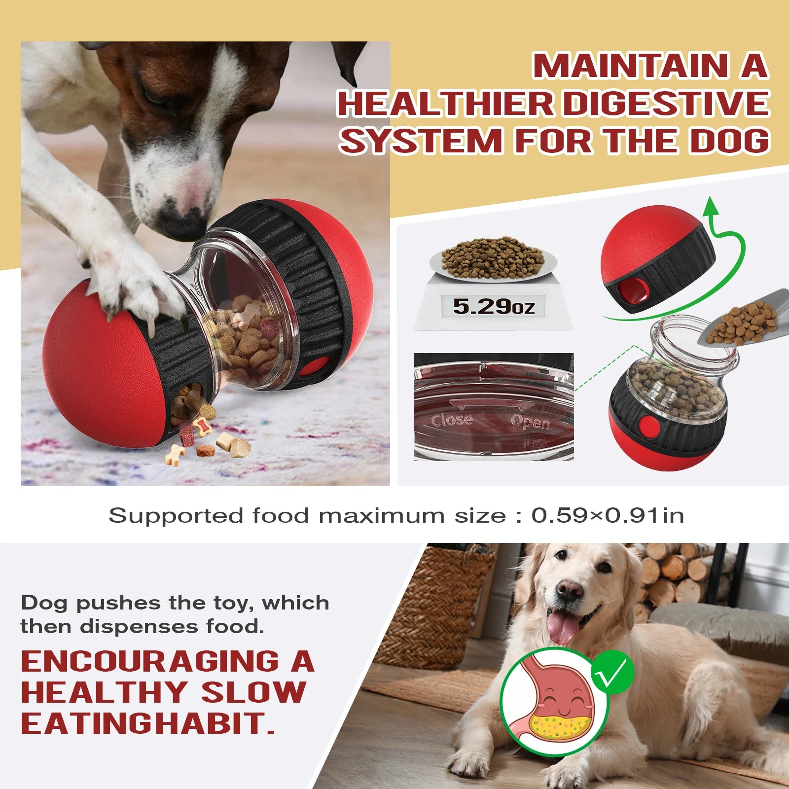 Interactive Dog Toys Puzzle Toy Ball Adjustable Food Treat