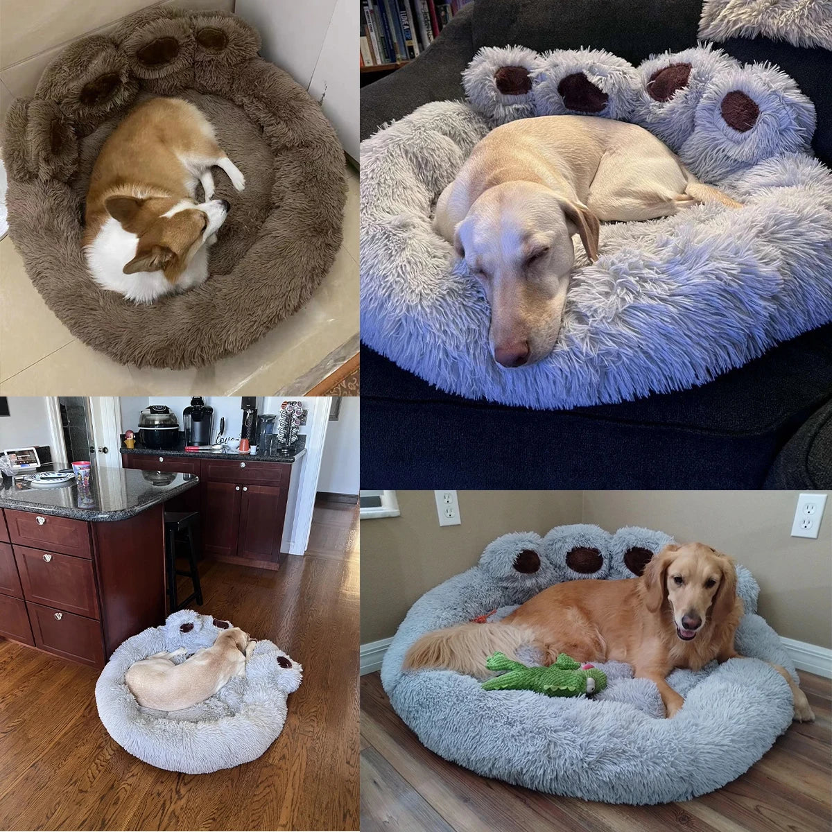 Fluffy Dog Bed Plush Kennel Accessories