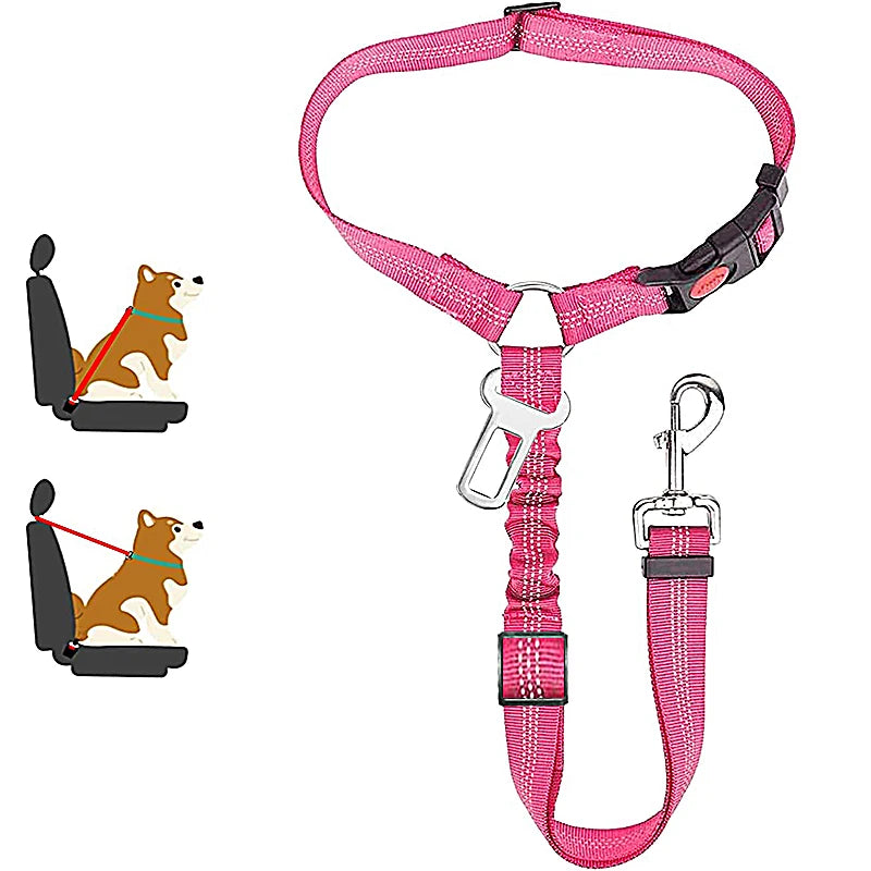 Solid Two-in-one Dog Harness Leash Car Seat Belt