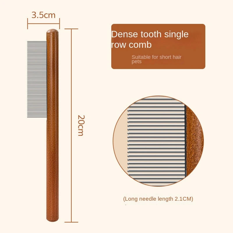 Wooden Handle Stainless Steel Pet Hair Remover