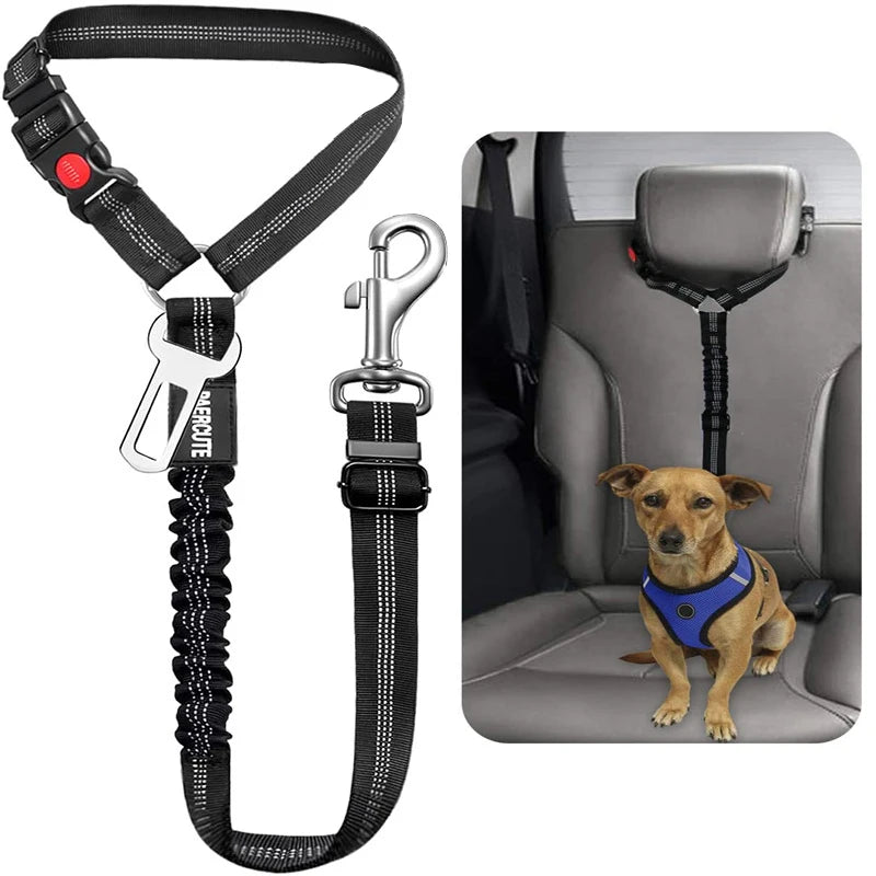Solid Two-in-one Dog Harness Leash Car Seat Belt