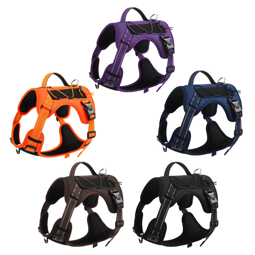 Reflective dog leash Explosion-proof Impact Tactics Chest Harness
