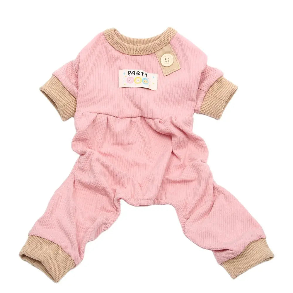 Warm Pajamas Pet Jumpsuit Striped Design