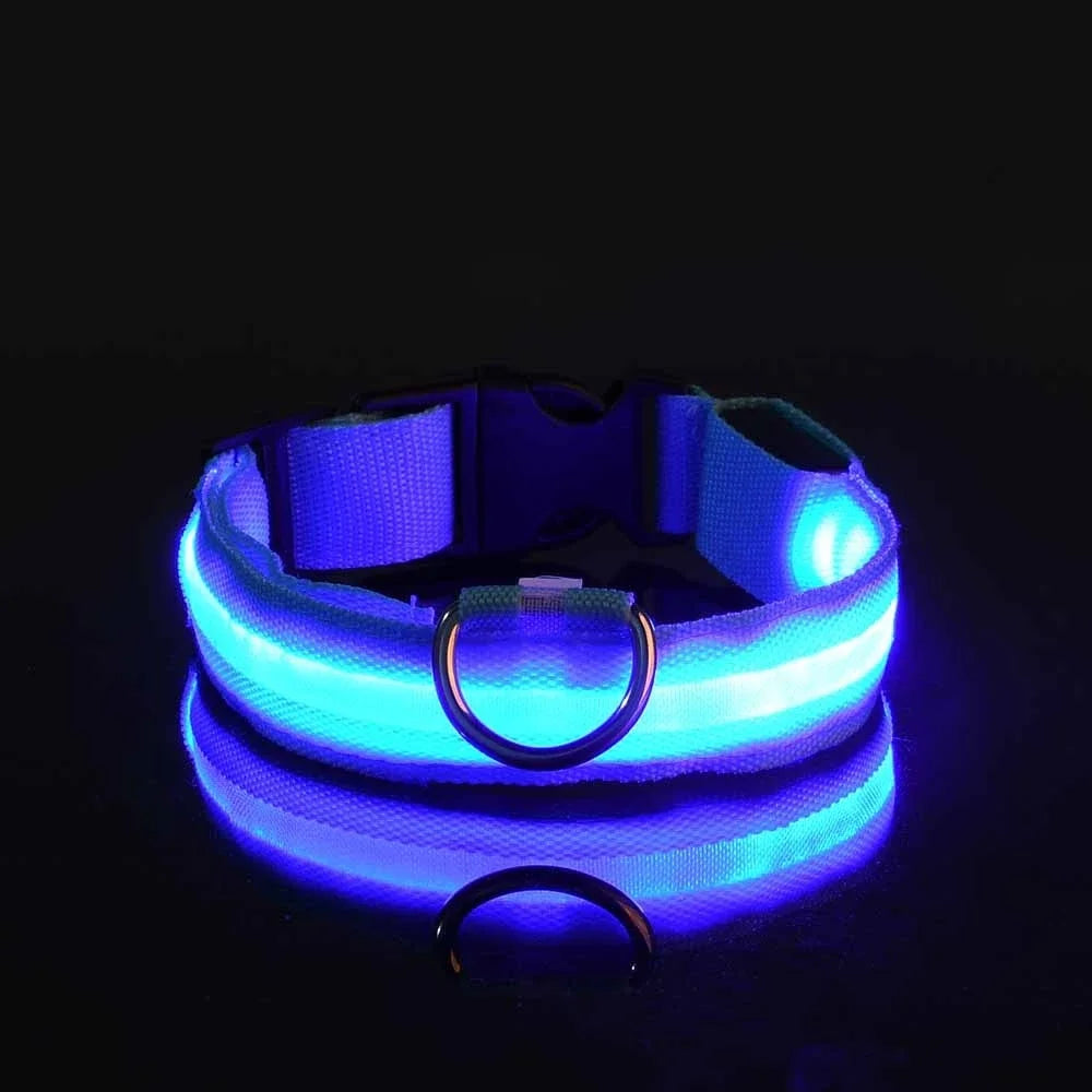 Dog Collar Nylon LED Night Safety Flashing