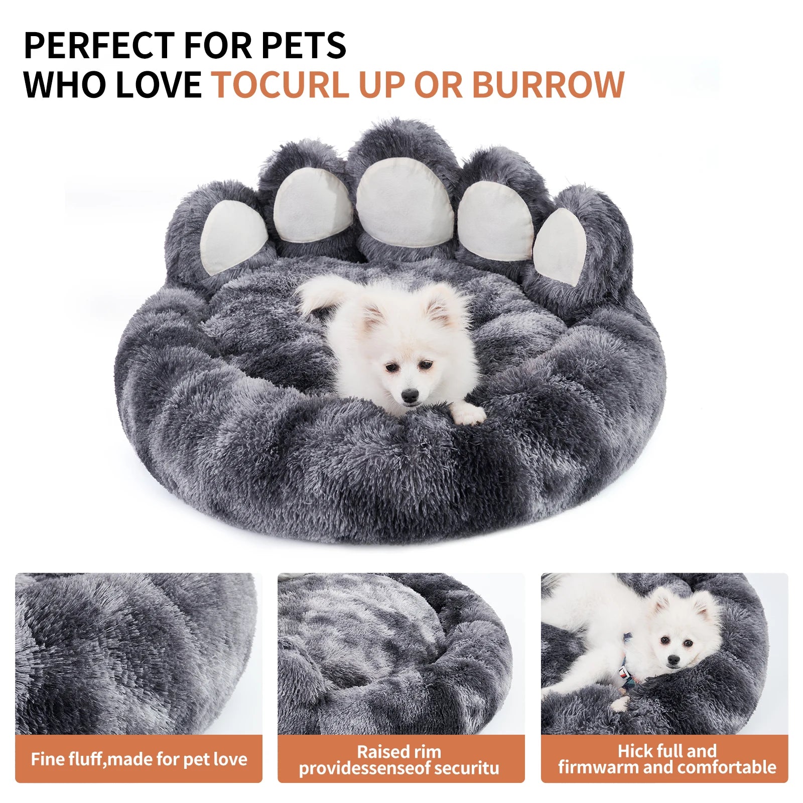 Cozy Comfy  Paw Shape Warm Pet Bed Cushion