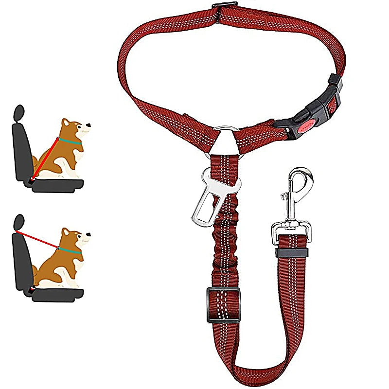 Solid Two-in-one Dog Harness Leash Car Seat Belt