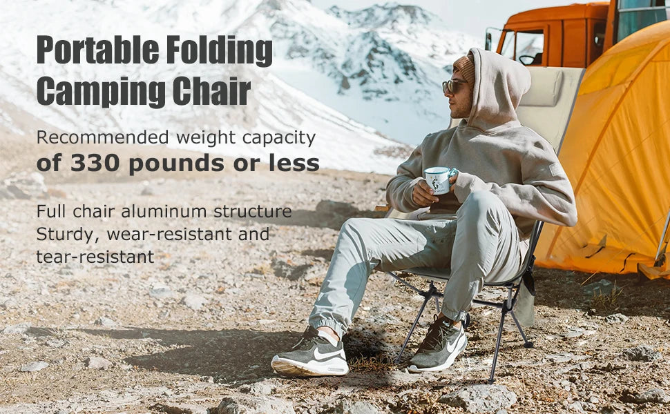 Portable Folding Camping Chair with Headrest