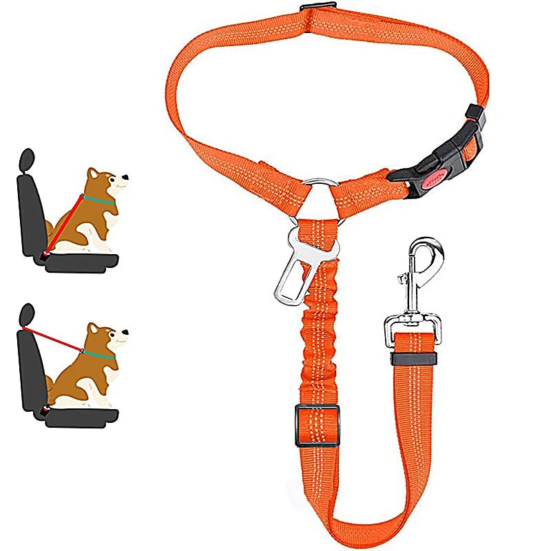 Solid Two-in-one Dog Harness Leash Car Seat Belt
