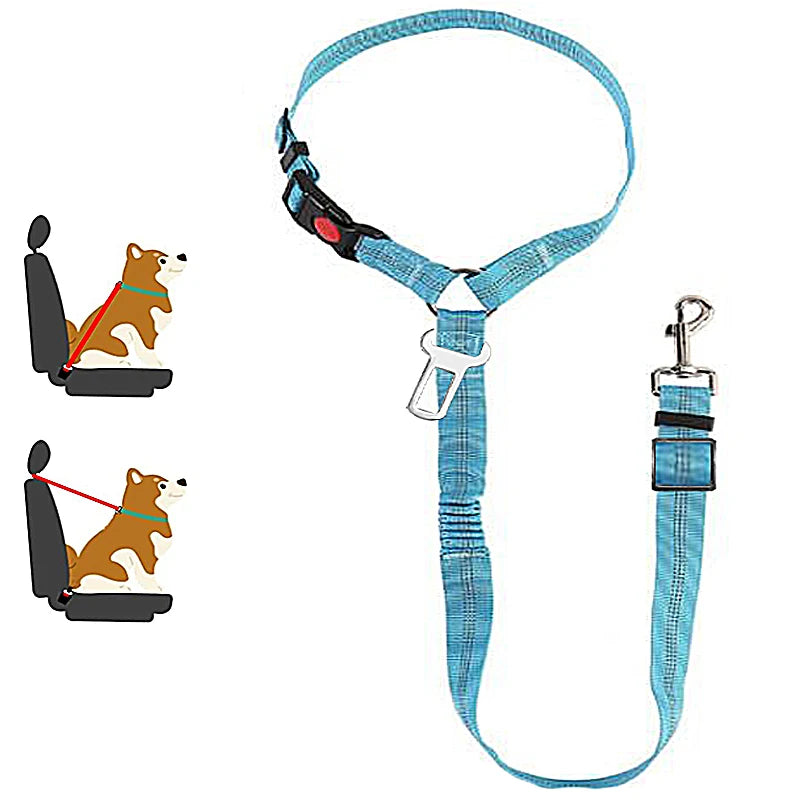 Solid Two-in-one Dog Harness Leash Car Seat Belt
