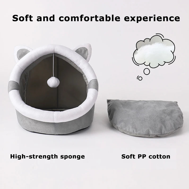 Cute Cat Bed Pet House Kitten Lounger Cushion