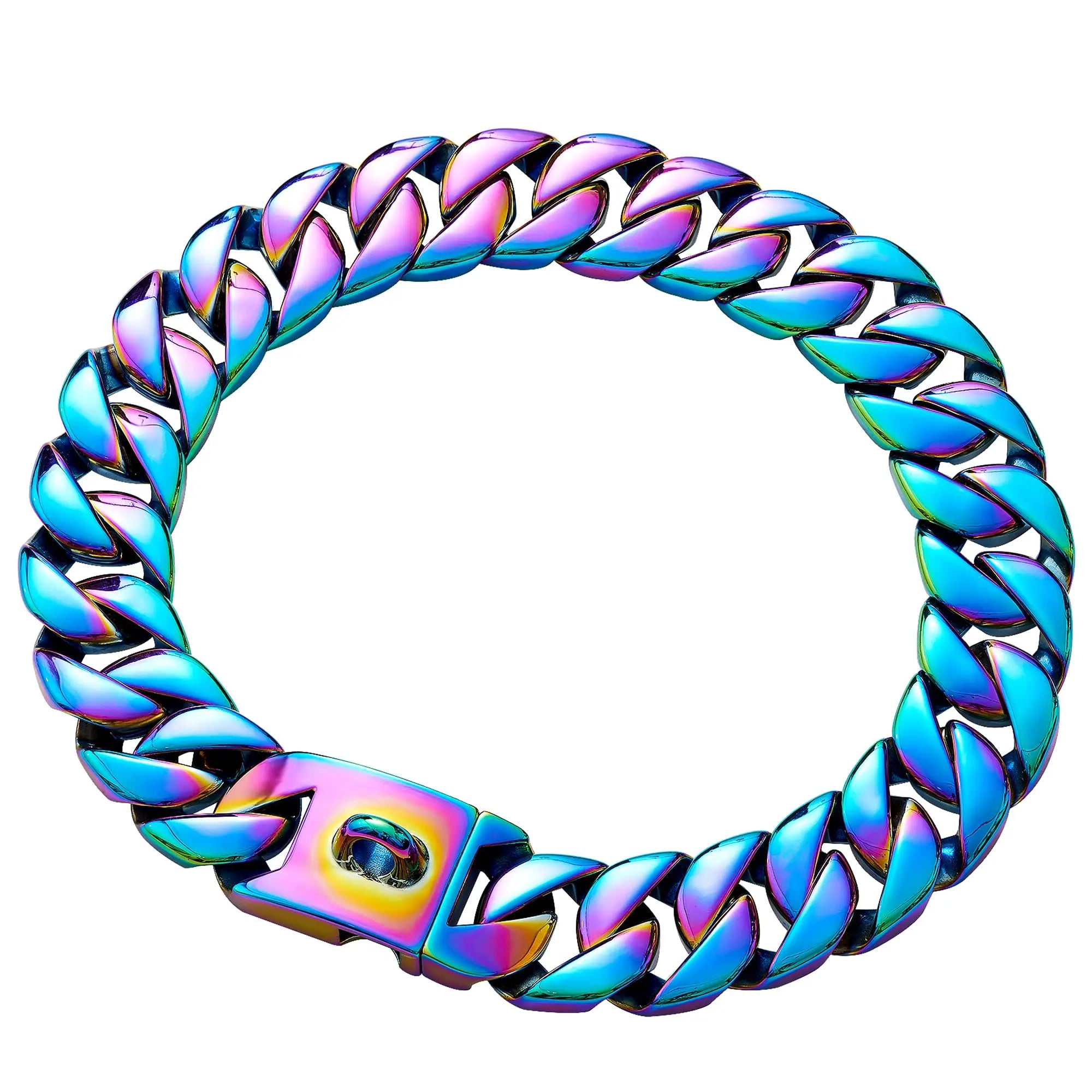 32mm Wide Gold  Dog Chain Collars