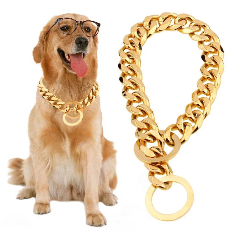 Luxury Pet Dog Collar Gold