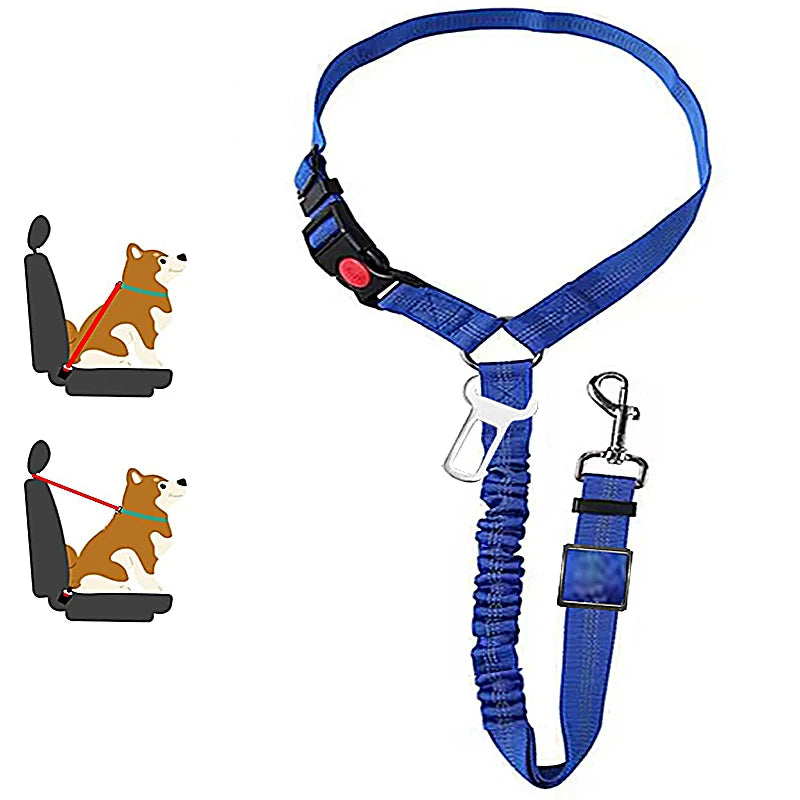 Solid Two-in-one Dog Harness Leash Car Seat Belt